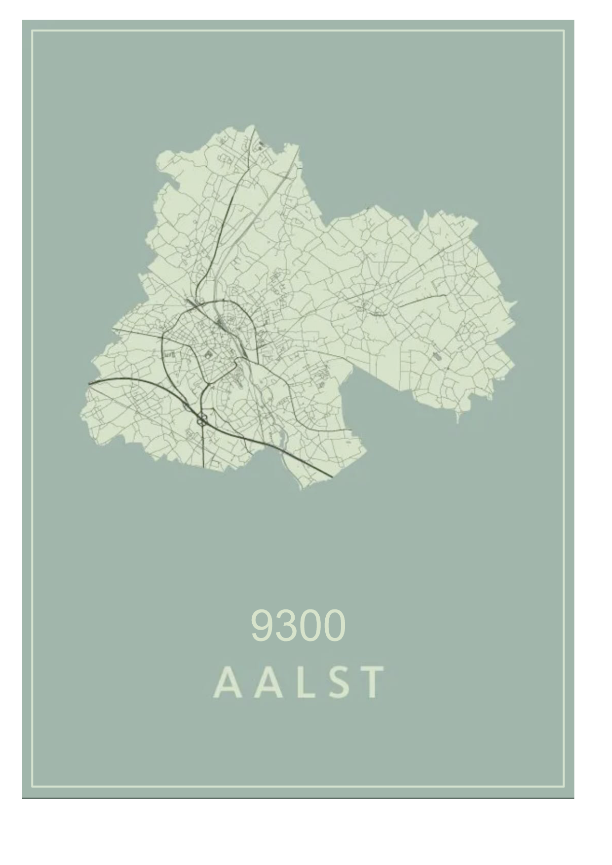 Sweater met rugopdruk Landkaart Aalst