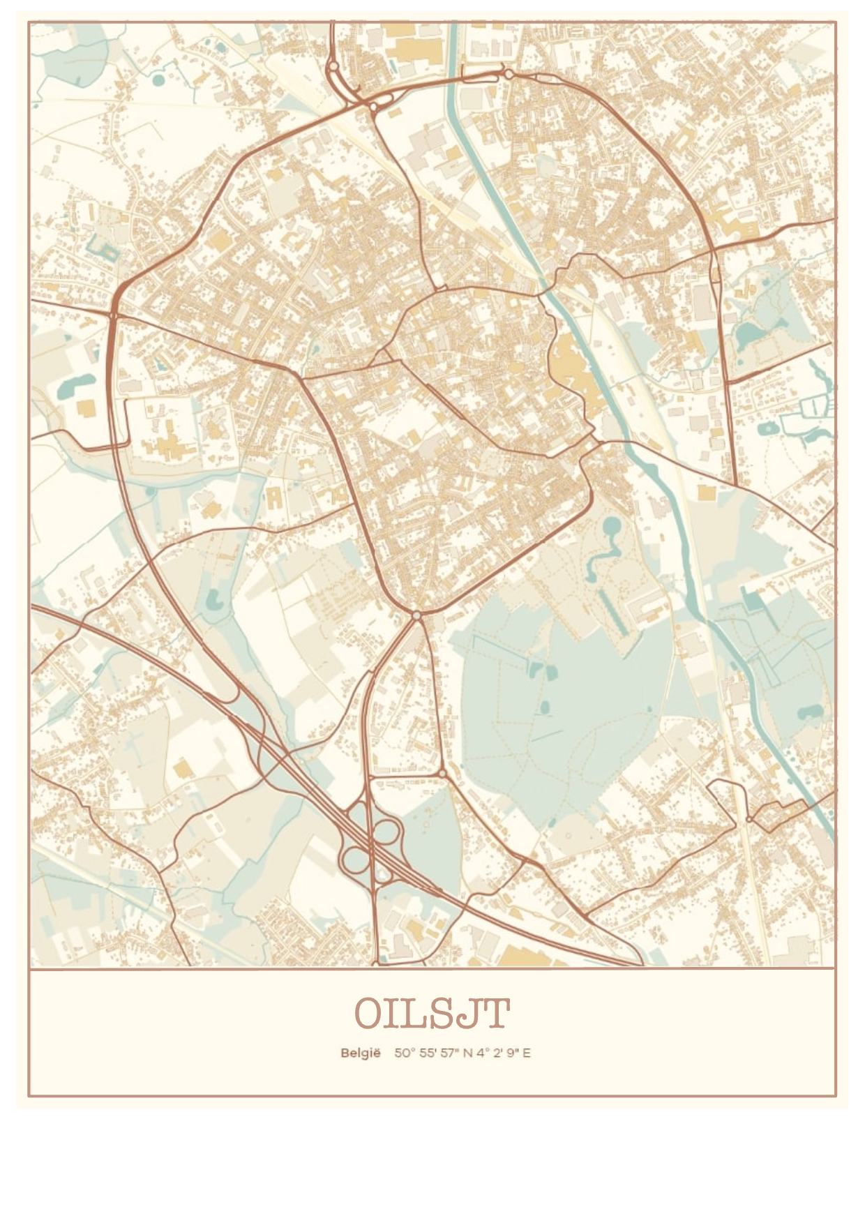 Sweater met rugopdruk plattegrond Aalst