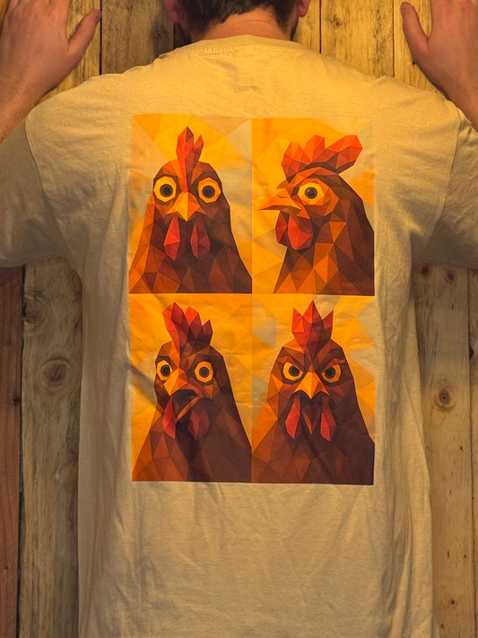 t-shirt met rugopdruk Kippen