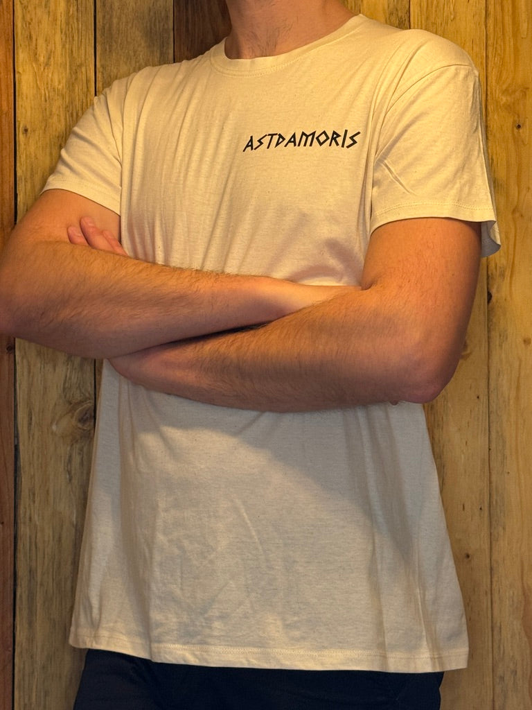t-shirt met rugopdruk Griekse God + Borstopdruk 'Astdamoris'