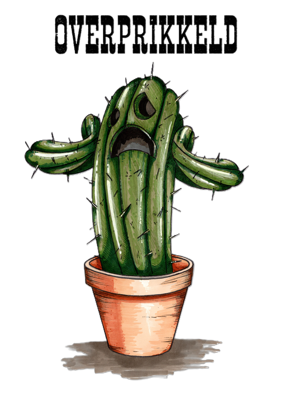 Sweat-shirt avec imprimé cactus sur le ventre « Hypersensible »