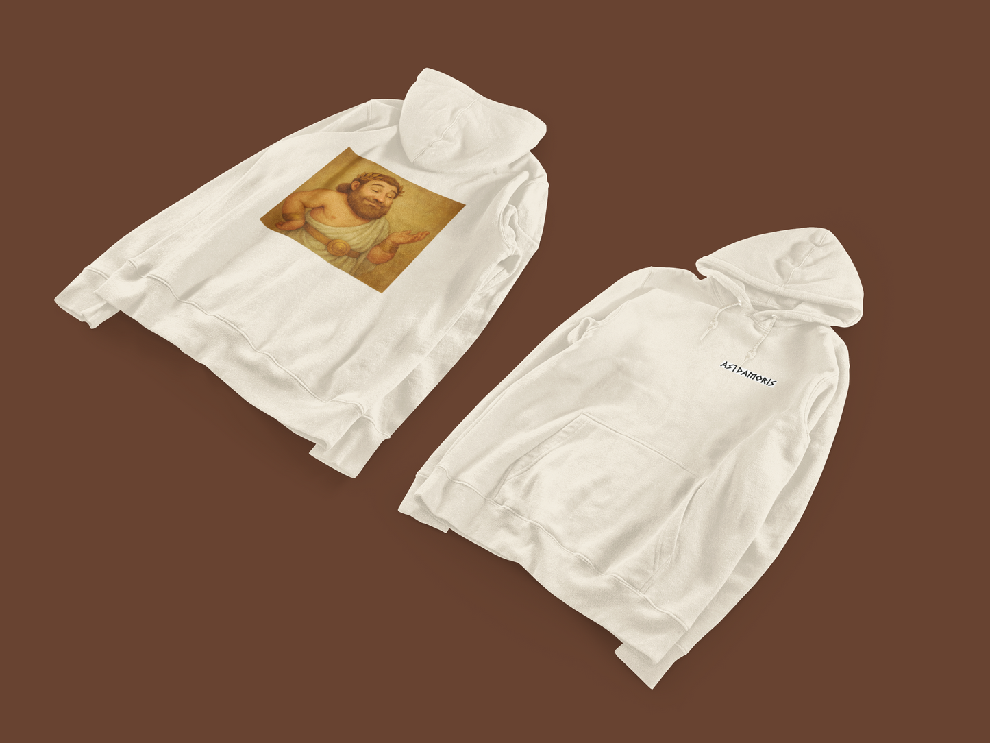 Sweater met rugopdruk Griekse God + borstopdruk "Astdamoris"