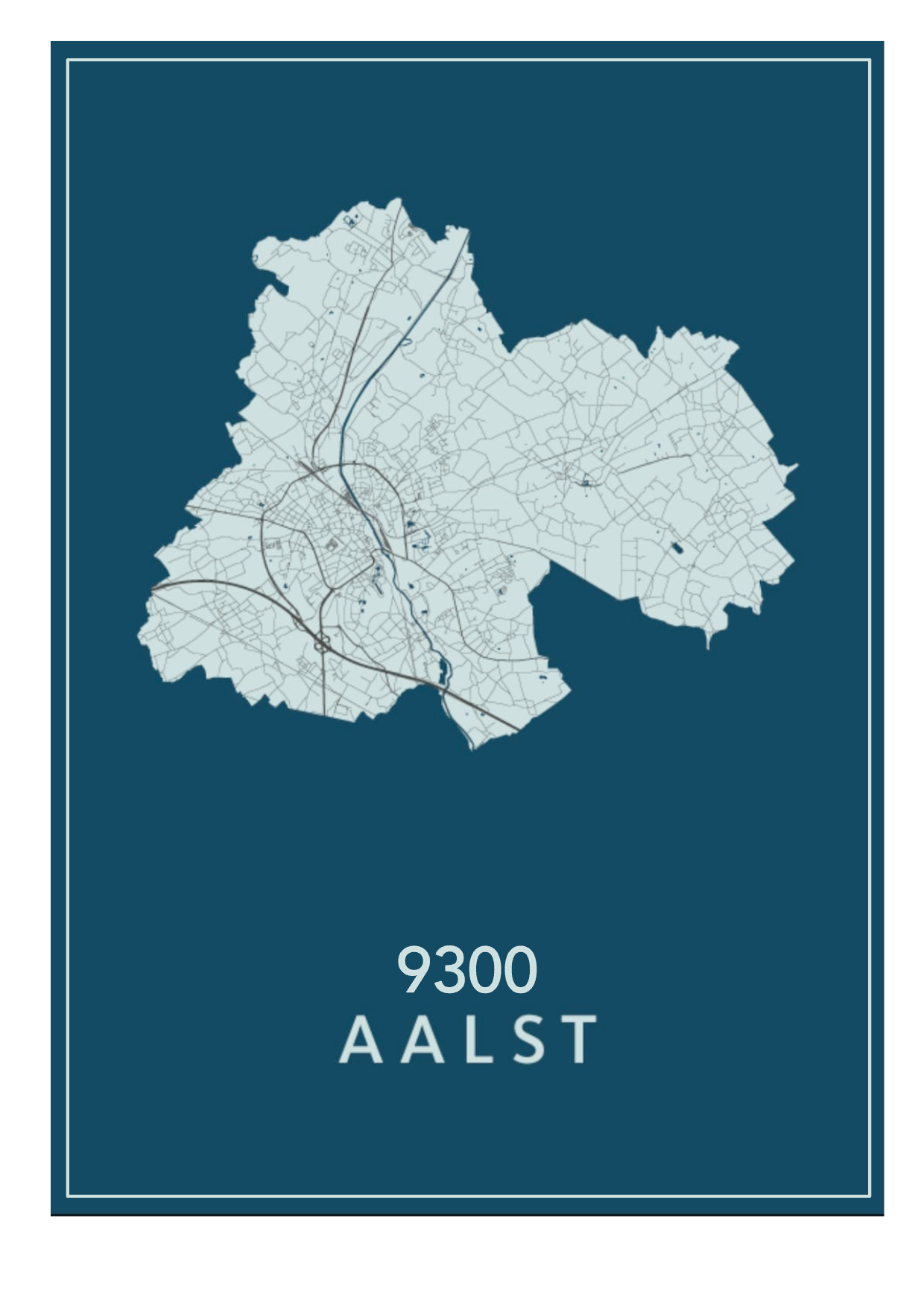 Sweater met rugopdruk Landkaart Aalst