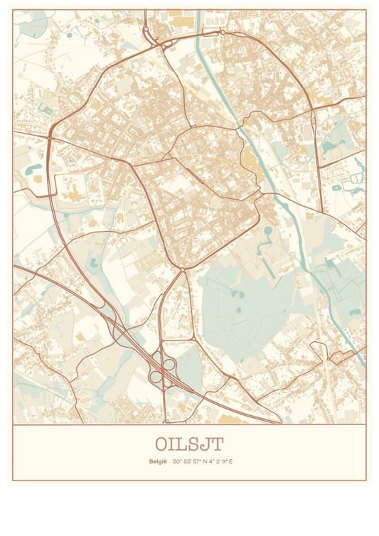 Sweater met rugopdruk plattegrond Aalst