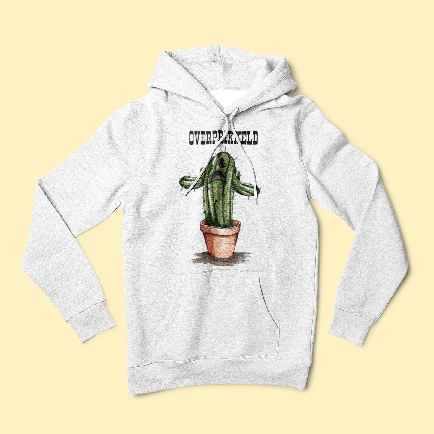 Sweat-shirt avec imprimé cactus sur le ventre « Hypersensible »