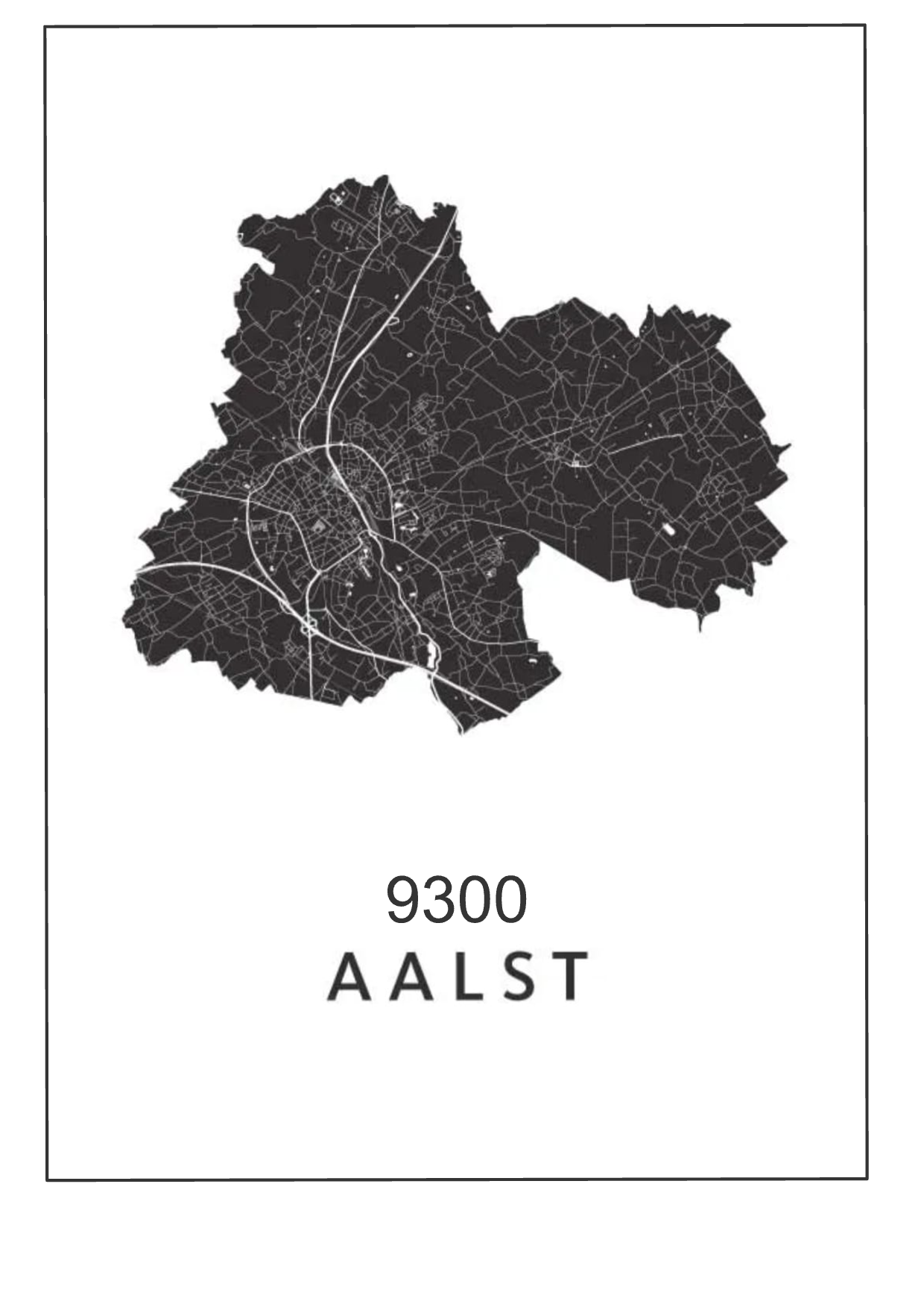 Sweater met rugopdruk Landkaart Aalst
